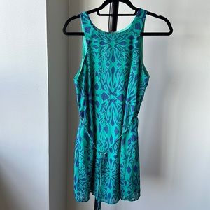 ☀️BOGO Item Prevett Blue and Green Summer Shift Dress w/ Tie☀️